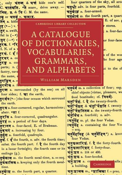 A Catalogue of Dictionaries Vocabularies Grammars and Alphabets