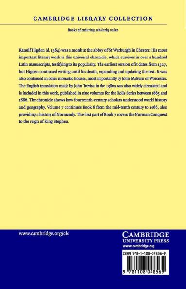 Polychronicon Ranulphi Higden Monachi Cestrensis - Volume 7