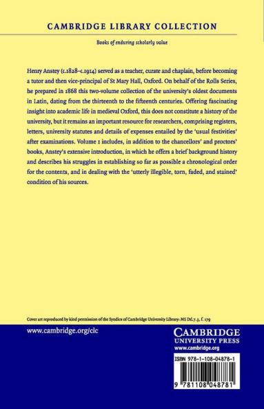 Munimenta Academica Or Documents Illustrative of Academical Life and Studies at Oxford - Volume 1