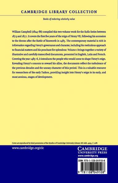 Materials for a History of the Reign of Henry VII - Volume 1