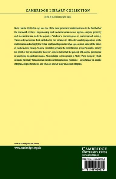 Oeuvres Completes de Niels Henrik Abel