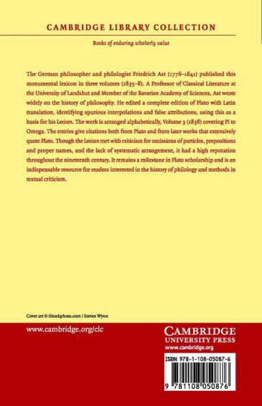 Lexicon Platonicum - Volume 3