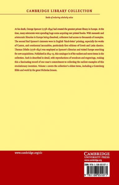 Bibliotheca Spenceriana - Volume 1