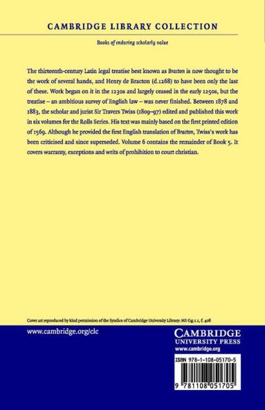 de Legibus Et Consuetudinibus Angliae - Volume 6