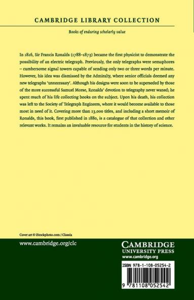 Catalogue of Books and Papers Relating to Electricity Magnetism the Electric Telegraph Etc