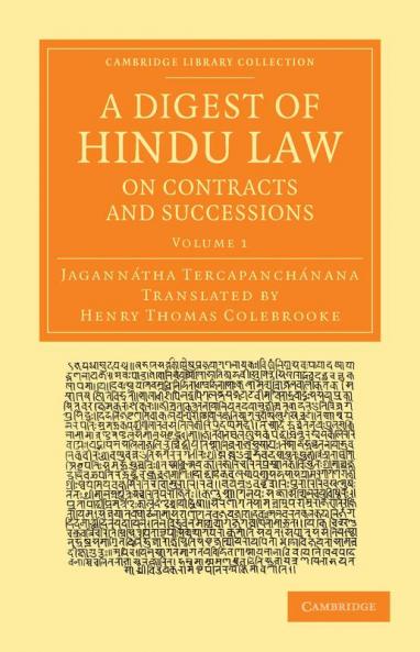 A Digest of Hindu Law on Contracts and Successions