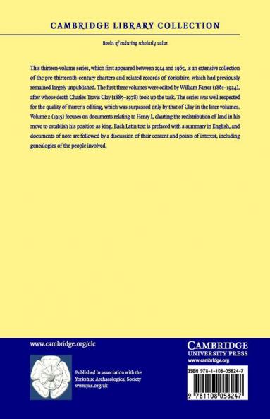 Early Yorkshire Charters - Volume 2