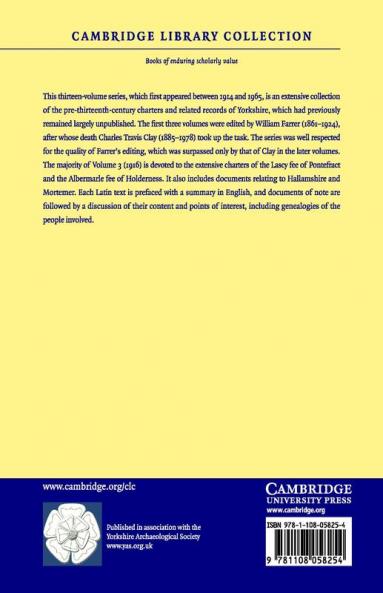Early Yorkshire Charters - Volume 3