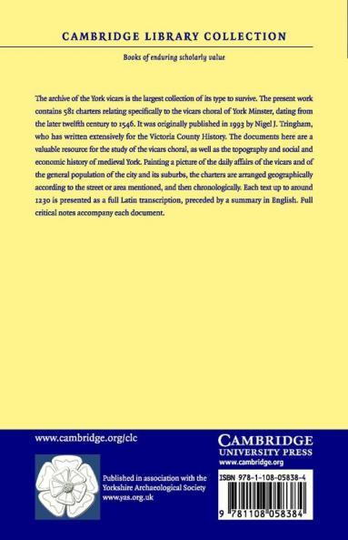 Charters of the Vicars Choral of York Minster
