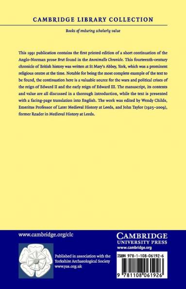 The Anonimalle Chronicle 1307 to 1334