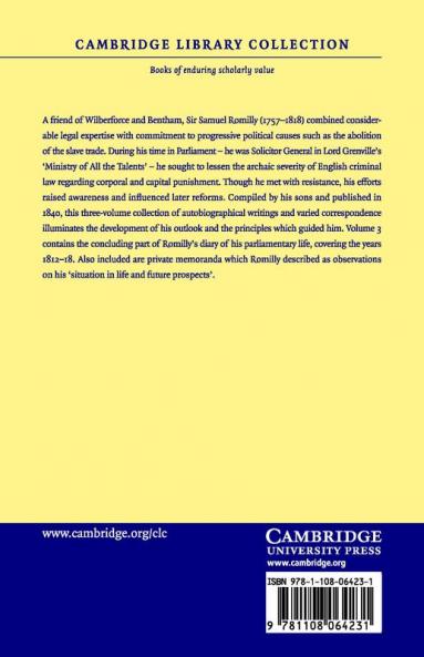 Memoirs of the Life of Sir Samuel Romilly