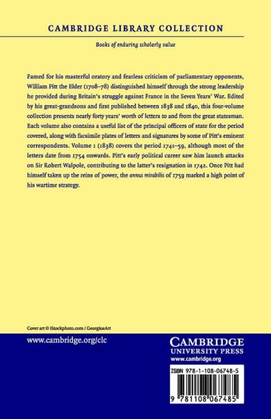 Correspondence of William Pitt Earl of Chatham