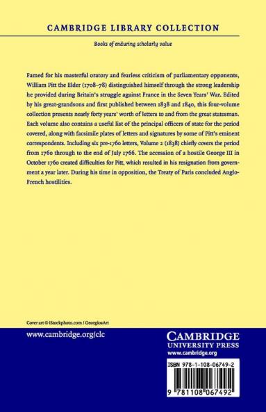 Correspondence of William Pitt Earl of Chatham