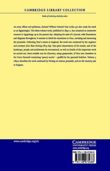 Operations Carried On at the Pyramids of Gizeh in 1837 - Volume             3