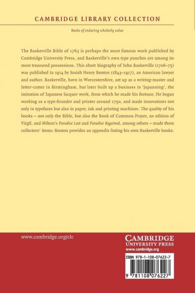 John Baskerville Type-Founder and Printer 1706 1775