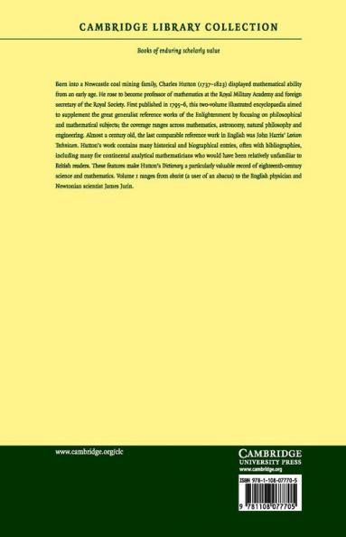 A Mathematical and Philosophical Dictionary - Volume             1