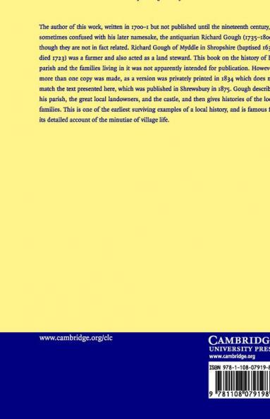 The Antiquities and Memoirs of the Parish of Myddle County of             Salop