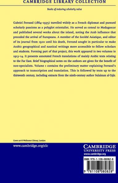 Relations de voyages et textes géographiques arabes persans et turks             relatifs a l'Extrême-Orient du VIIIe au XVIIIe siècles - Volume             1