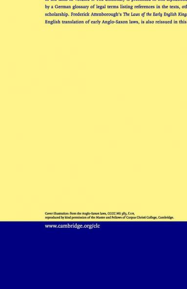 Die Gesetze der Angelsachsen - Volume 2