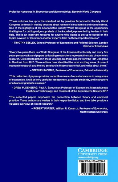 Advances in Economics and Econometrics