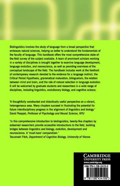 The Cambridge Handbook of Biolinguistics