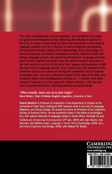 The Cambridge Handbook of Sociolinguistics