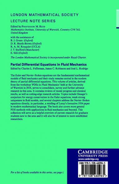 Partial Differential Equations in Fluid Mechanics
