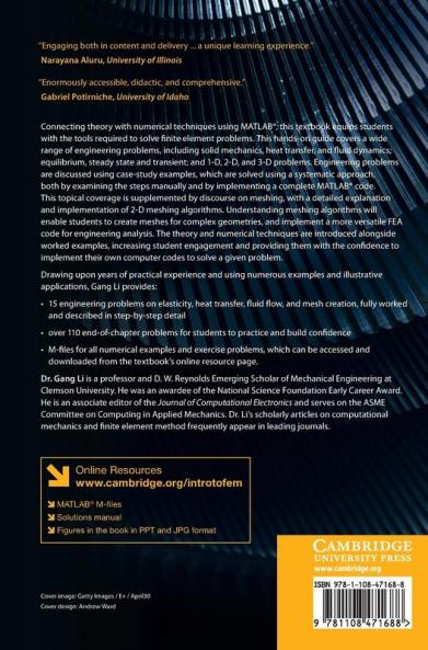 Introduction to the Finite Element Method and Implementation with MATLAB®