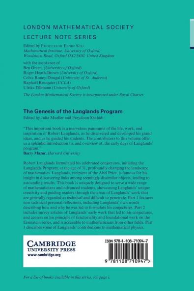 The Genesis of the Langlands Program