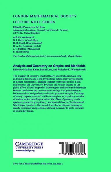 Analysis and Geometry on Graphs and Manifolds