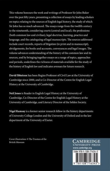 English Legal History and its Sources