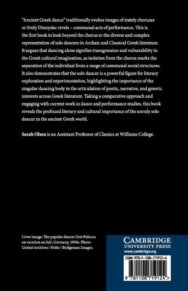 Solo Dance in Archaic and Classical Greek Literature