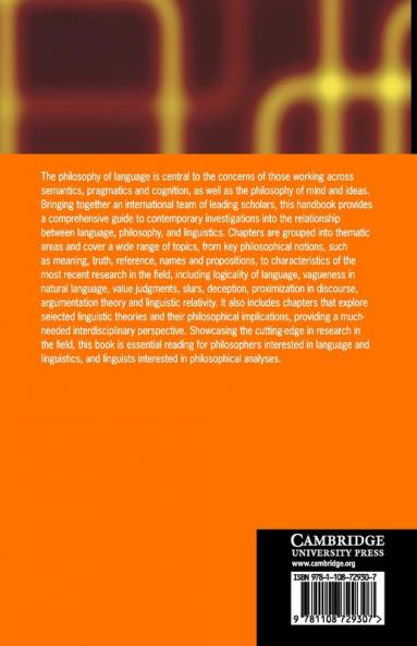 The Cambridge Handbook of the Philosophy of Language