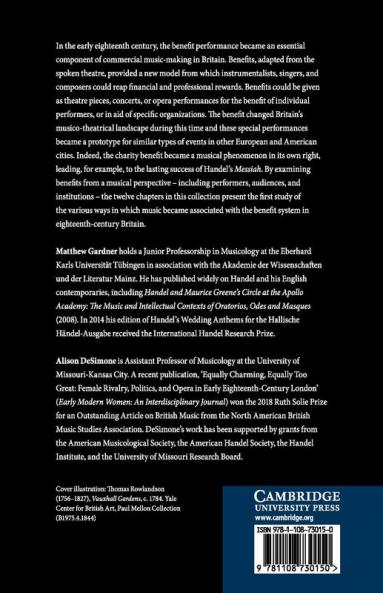 Music and the Benefit Performance in Eighteenth-Century Britain