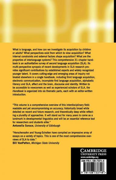 The Cambridge Handbook of Second Language             Acquisition