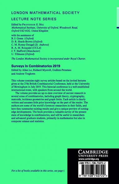 Surveys in Combinatorics 2019