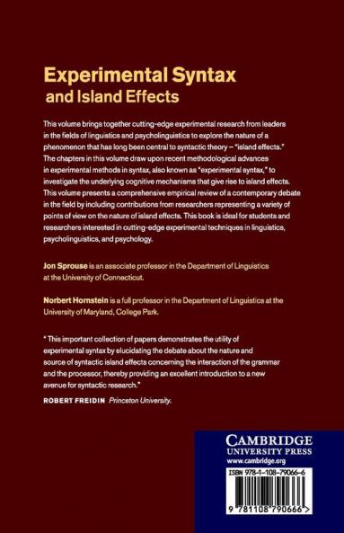 Experimental Syntax and Island Effects