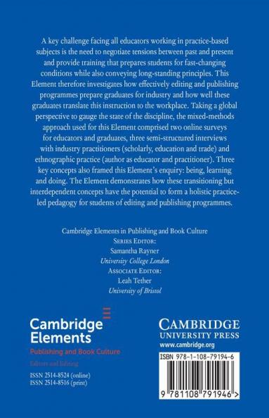 Teaching Publishing and Editorial Practice