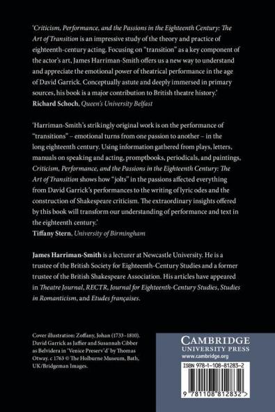 Criticism Performance and the Passions in the Eighteenth Century