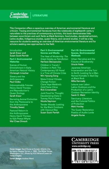 The Cambridge Companion to American Literature and the Environment