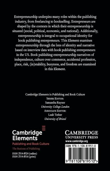Entrepreneurial Identity in US Book Publishing in the Twenty-First Century