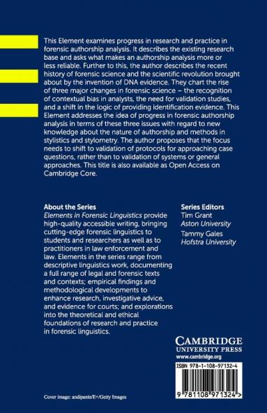 The Idea of Progress in Forensic Authorship Analysis