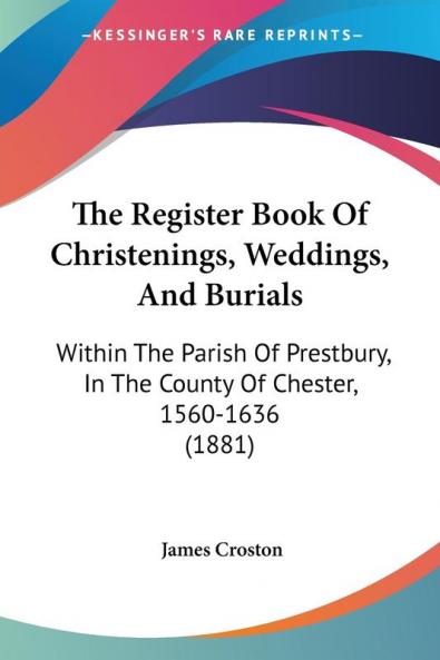 The Register Book Of Christenings Weddings And Burials