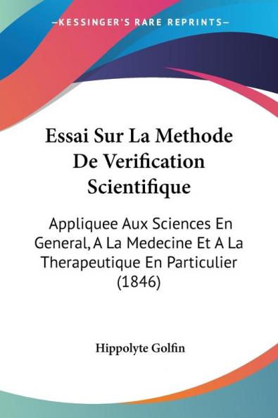 Essai Sur La Methode De Verification Scientifique