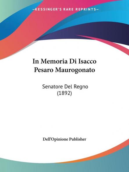In Memoria Di Isacco Pesaro Maurogonato