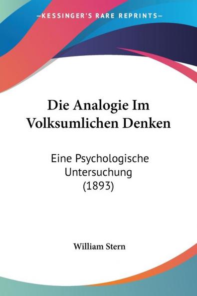 Die Analogie Im Volksumlichen Denken