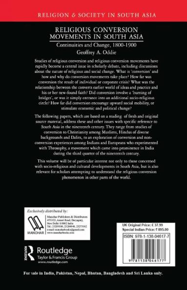 Religious Conversion Movements in South Asia