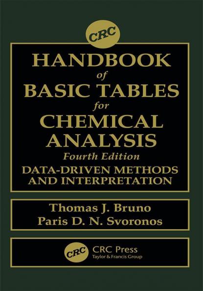CRC HANDBOOK OF BASIC TABLES FOR CHEMICAL ANALYSIS