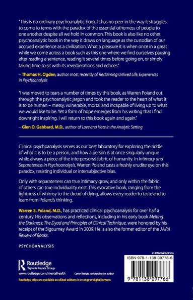 Intimacy and Separateness in Psychoanalysis