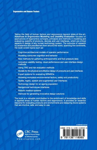 Advances in Ergonomics Modeling and Usability Evaluation